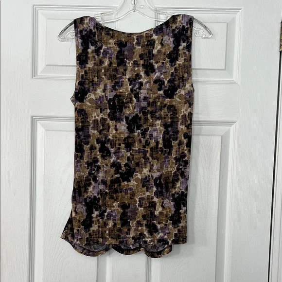 4/$20 Susan Lawrence Abstract Tank Top in Black, Brown, and Purple - Picture 4 of 4